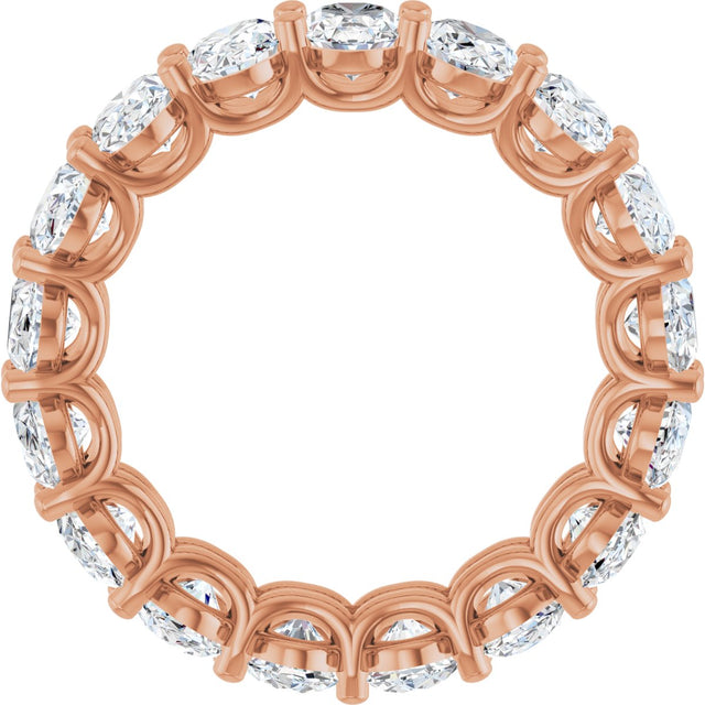 14K Gold Oval Lab-Grown Diamond Low Profile Eternity Band - 6x4mm Stones (Style 689503) - Rose Gold - view 2