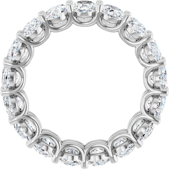 14K Gold Oval Lab-Grown Diamond Low Profile Eternity Band - 6x4mm Stones (Style 689503) - White Gold - view 2