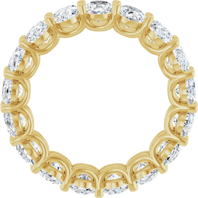 14K Gold Oval Lab-Grown Diamond Low Profile Eternity Band - 6x4mm Stones (Style 689503) - Yellow Gold - view 2