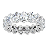 14K Gold Oval Natural Diamond Low Profile Eternity Band - 6x4mm Stones (Style 689503) - White Gold - view 3