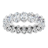 14K Gold Oval Lab-Grown Diamond Low Profile Eternity Band - 6x4mm Stones (Style 689503) - White Gold - view 3