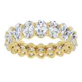 14K Gold Oval Lab-Grown Diamond Low Profile Eternity Band - 6x4mm Stones (Style 689503) - Yellow Gold - view 3