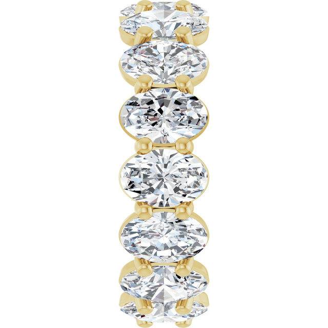 14K Gold Oval Lab-Grown Diamond Low Profile Eternity Band - 6x4mm Stones (Style 689503) - Yellow Gold - view 4