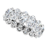 Platinum Oval Natural Diamond Low Profile Eternity Band - 6x4mm Stones (Style 689503) - view 5