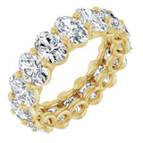 14K Gold Oval Natural Diamond Low Profile Eternity Band - 6x4mm Stones (Style 689503) - Yellow Gold