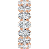 14K Gold Oval Natural Diamond Low Profile Eternity Band - 6x4mm Stones (Style 689503) - Rose Gold - view 4