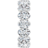 14K Gold Oval Natural Diamond Low Profile Eternity Band - 6x4mm Stones (Style 689503) - White Gold - view 4
