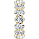 14K Gold Oval Natural Diamond Low Profile Eternity Band - 6x4mm Stones (Style 689503) - Yellow Gold - view 4