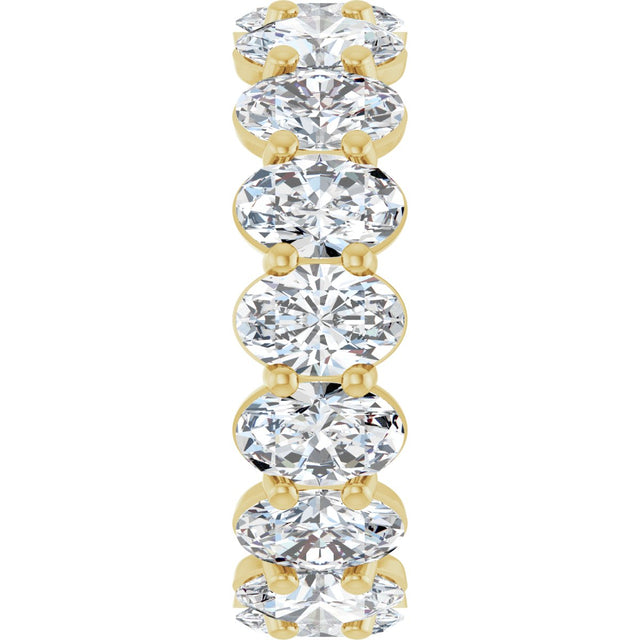 14K Gold Oval Lab-Grown Diamond Low Profile Eternity Band - 6x4mm Stones (Style 689503) - Yellow Gold - view 4