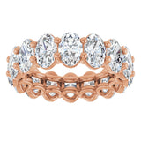 14K Gold Oval Lab-Grown Diamond Low Profile Eternity Band - 6x4mm Stones (Style 689503) - Rose Gold - view 3