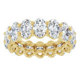 14K Gold Oval Lab-Grown Diamond Low Profile Eternity Band - 6x4mm Stones (Style 689503) - Yellow Gold - view 3