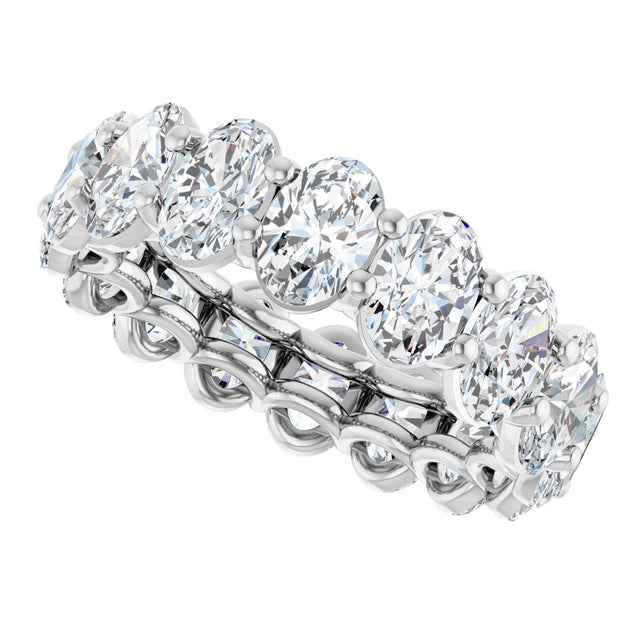 14K Gold Oval Lab-Grown Diamond Low Profile Eternity Band - 6x4mm Stones (Style 689503) - White Gold - view 5