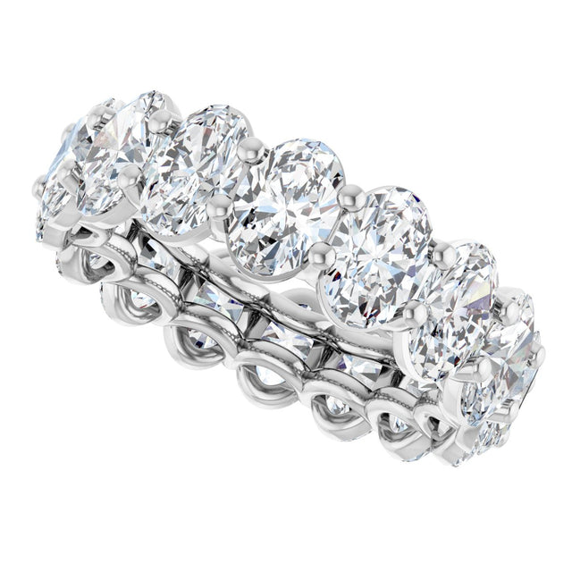14K Gold Oval Lab-Grown Diamond Low Profile Eternity Band - 6x4mm Stones (Style 689503) - White Gold - view 5