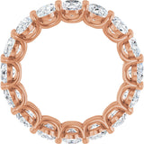 14K Gold Oval Natural Diamond Low Profile Eternity Band - 6x4mm Stones (Style 689503) - Rose Gold - view 2