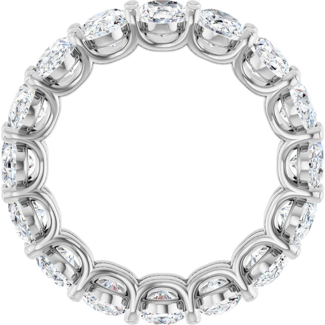 14K Gold Oval Natural Diamond Low Profile Eternity Band - 6x4mm Stones (Style 689503) - White Gold - view 2