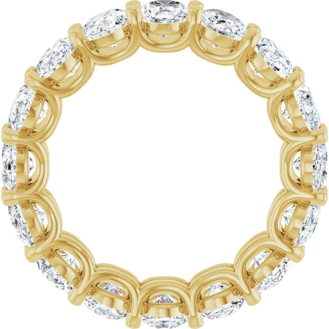 14K Gold Oval Lab-Grown Diamond Low Profile Eternity Band - 6x4mm Stones (Style 689503) - Yellow Gold - view 2