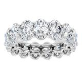 Platinum Oval Natural Diamond Low Profile Eternity Band - 6x4mm Stones (Style 689503) - view 3