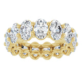 14K Gold Oval Natural Diamond Low Profile Eternity Band - 6x4mm Stones (Style 689503) - Yellow Gold - view 3