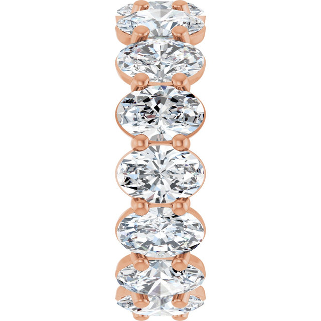 14K Gold Oval Lab-Grown Diamond Low Profile Eternity Band - 6x4mm Stones (Style 689503) - Rose Gold - view 4