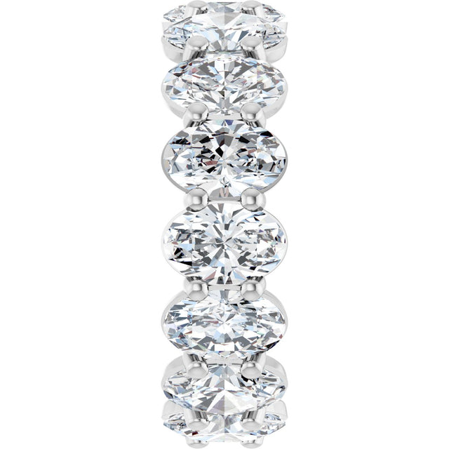 Platinum Oval Lab-Grown Diamond Low Profile Eternity Band - 6x4mm Stones (Style 689503) - view 4