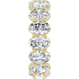 14K Gold Oval Natural Diamond Low Profile Eternity Band - 6x4mm Stones (Style 689503) - Yellow Gold - view 4