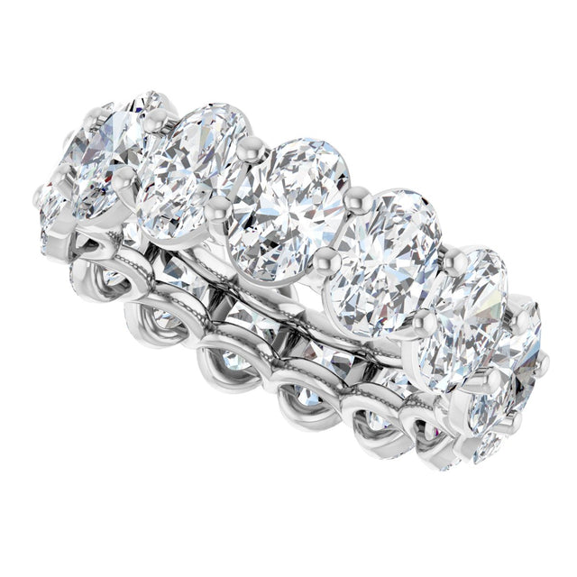 14K Gold Oval Lab-Grown Diamond Low Profile Eternity Band - 6x4mm Stones (Style 689503) - White Gold - view 5