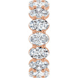 14K Gold Oval Natural Diamond Low Profile Eternity Band - 6x4mm Stones (Style 689503) - Rose Gold - view 4