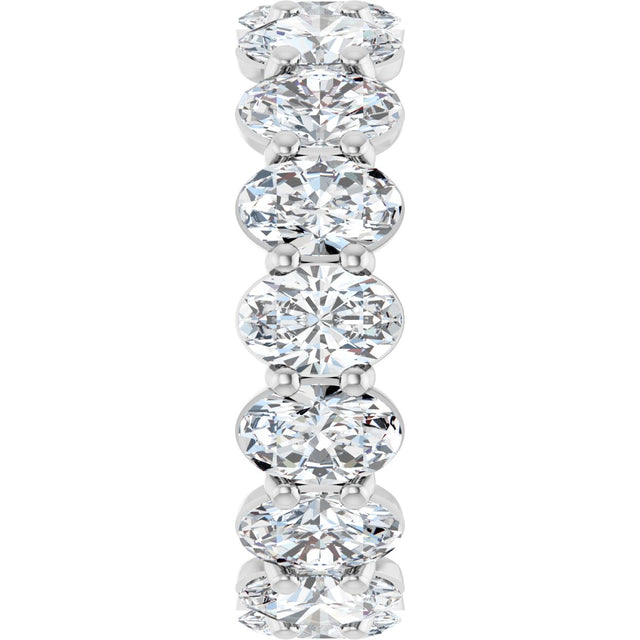 Platinum Oval Lab-Grown Diamond Low Profile Eternity Band - 6x4mm Stones (Style 689503) - view 4