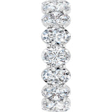 Platinum Oval Natural Diamond Low Profile Eternity Band - 6x4mm Stones (Style 689503) - view 4
