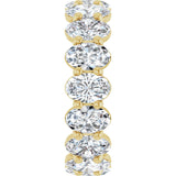 14K Gold Oval Natural Diamond Low Profile Eternity Band - 6x4mm Stones (Style 689503) - Yellow Gold - view 4