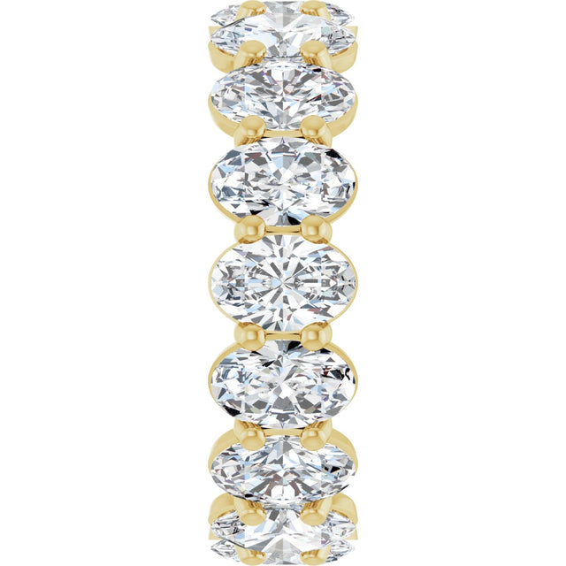 14K Gold Oval Lab-Grown Diamond Low Profile Eternity Band - 6x4mm Stones (Style 689503) - Yellow Gold - view 4