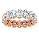 14K Gold Oval Natural Diamond Low Profile Eternity Band - 6x4mm Stones (Style 689503) - Rose Gold - view 3