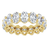 14K Gold Oval Natural Diamond Low Profile Eternity Band - 6x4mm Stones (Style 689503) - Yellow Gold - view 3