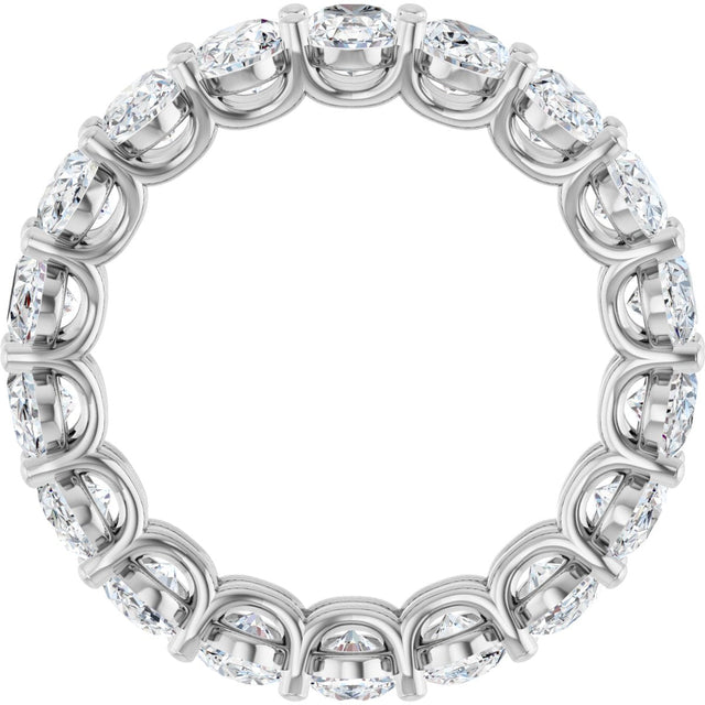 14K Gold Oval Lab-Grown Diamond Low Profile Eternity Band - 6x4mm Stones (Style 689503) - White Gold - view 2