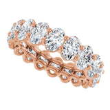 14K Gold Oval Lab-Grown Diamond Low Profile Eternity Band - 6x4mm Stones (Style 689503) - Rose Gold - view 5