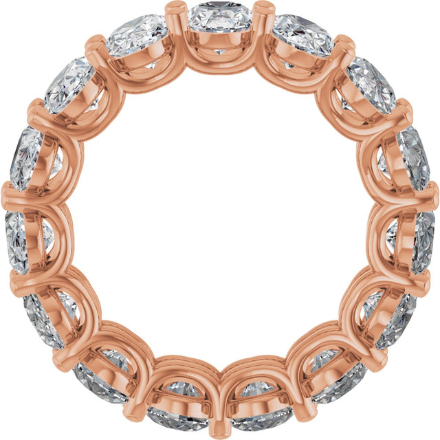 14K Gold Oval Natural Diamond Low Profile Eternity Band - 6x4mm Stones (Style 689503) - Rose Gold - view 2