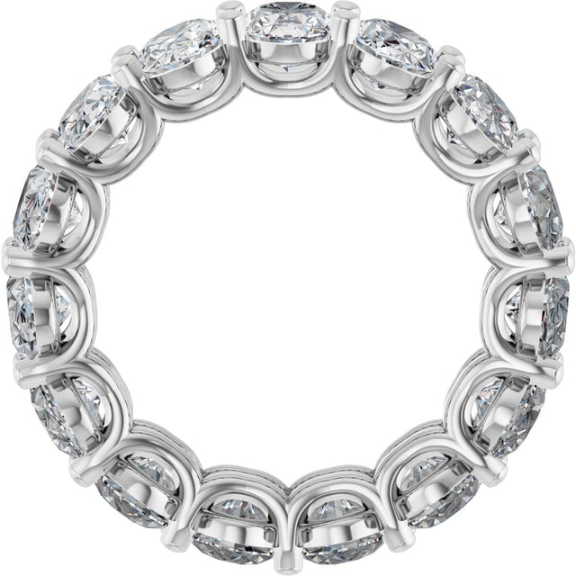 14K Gold Oval Lab-Grown Diamond Low Profile Eternity Band - 6x4mm Stones (Style 689503) - White Gold - view 2