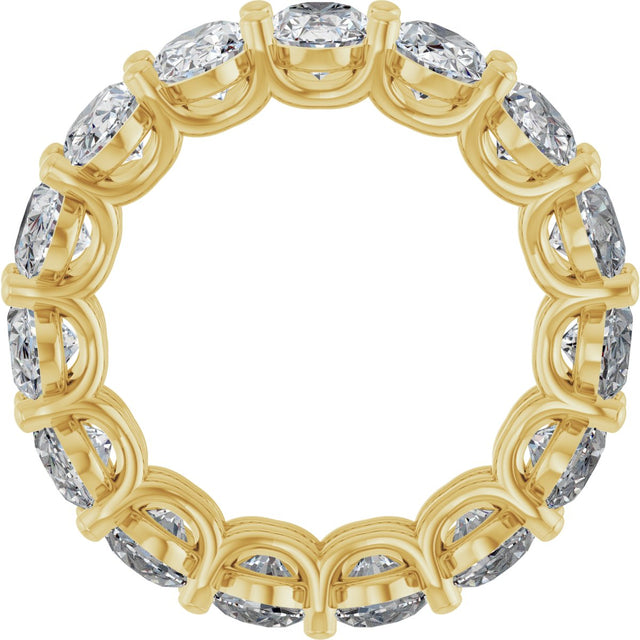 14K Gold Oval Natural Diamond Low Profile Eternity Band - 6x4mm Stones (Style 689503) - Yellow Gold - view 2