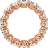 14K Gold Oval Natural Diamond Low Profile Eternity Band - 6x4mm Stones (Style 689503) - Rose Gold - view 2