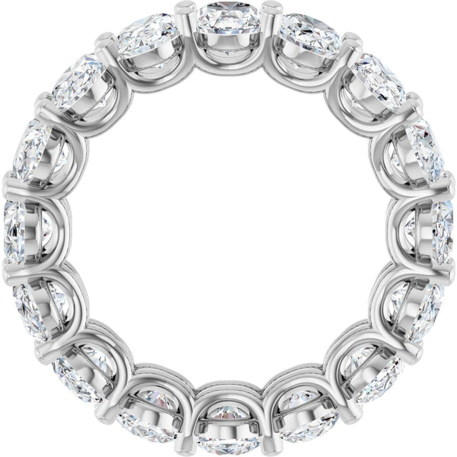 Platinum Oval Lab-Grown Diamond Low Profile Eternity Band - 6x4mm Stones (Style 689503) - view 2