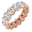 14K Gold Oval Lab-Grown Diamond Low Profile Eternity Band - 6x4mm Stones (Style 689503) - Rose Gold