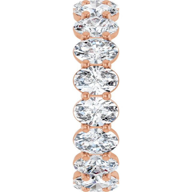 14K Gold Oval Lab-Grown Diamond Low Profile Eternity Band - 6x4mm Stones (Style 689503) - Rose Gold - view 4