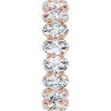 14K Gold Oval Natural Diamond Low Profile Eternity Band - 6x4mm Stones (Style 689503) - Rose Gold - view 4