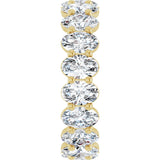 14K Gold Oval Natural Diamond Low Profile Eternity Band - 6x4mm Stones (Style 689503) - Yellow Gold - view 4