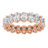 14K Gold Oval Lab-Grown Diamond Low Profile Eternity Band - 6x4mm Stones (Style 689503) - Rose Gold - view 3