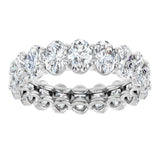 Platinum Oval Natural Diamond Low Profile Eternity Band - 6x4mm Stones (Style 689503) - view 3