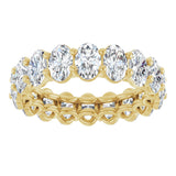 14K Gold Oval Natural Diamond Low Profile Eternity Band - 6x4mm Stones (Style 689503) - Yellow Gold - view 3