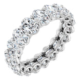 14K Gold Oval Lab-Grown Diamond Low Profile Eternity Band - 6x4mm Stones (Style 689503) - White Gold