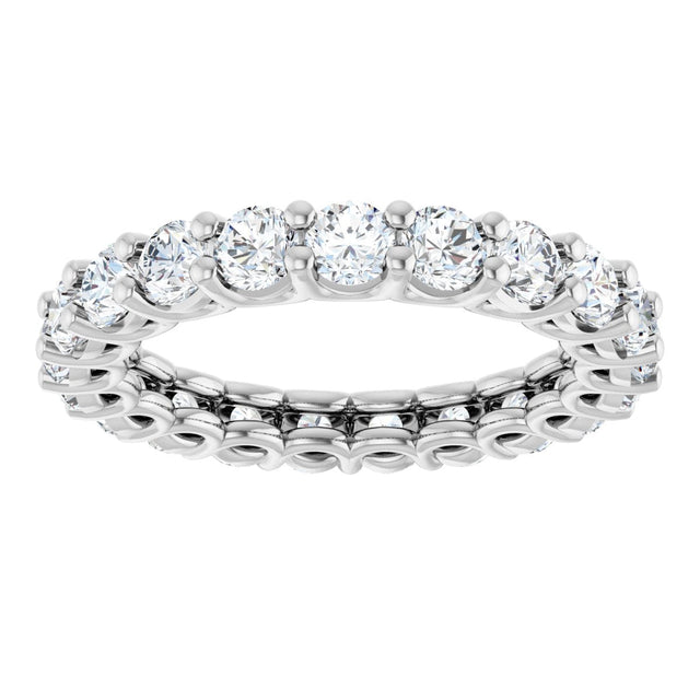 Platinum Round Lab-Grown Diamond Low Profile Eternity Band - 3mm Stones - view 3