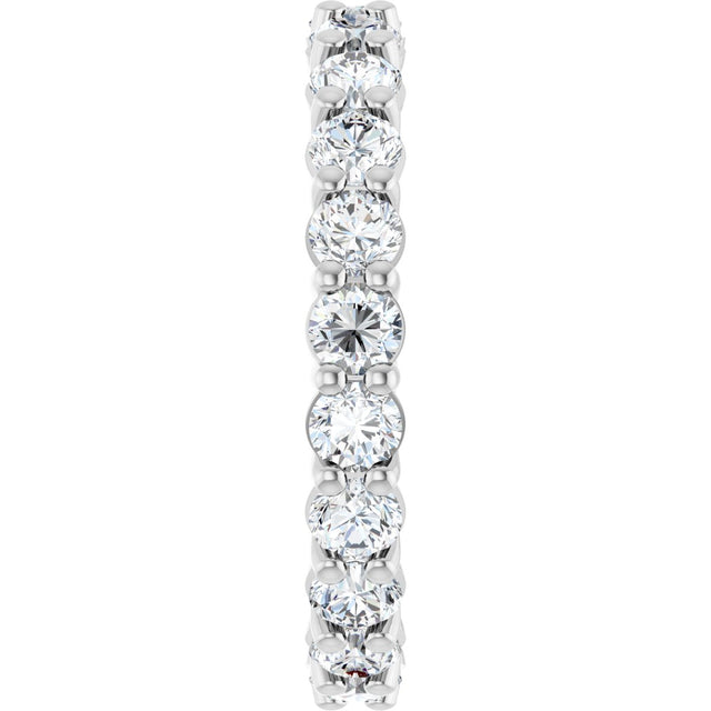 Platinum Round Lab-Grown Diamond Low Profile Eternity Band - 3mm Stones - view 4